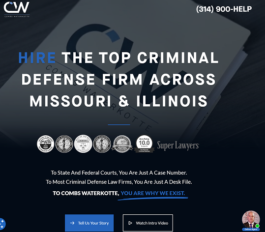 The desktop homepage of the Combs Waterkotte website.